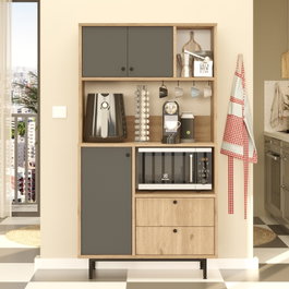 Hanah Home RE3-SA Armario multiusos Roble y Antracita